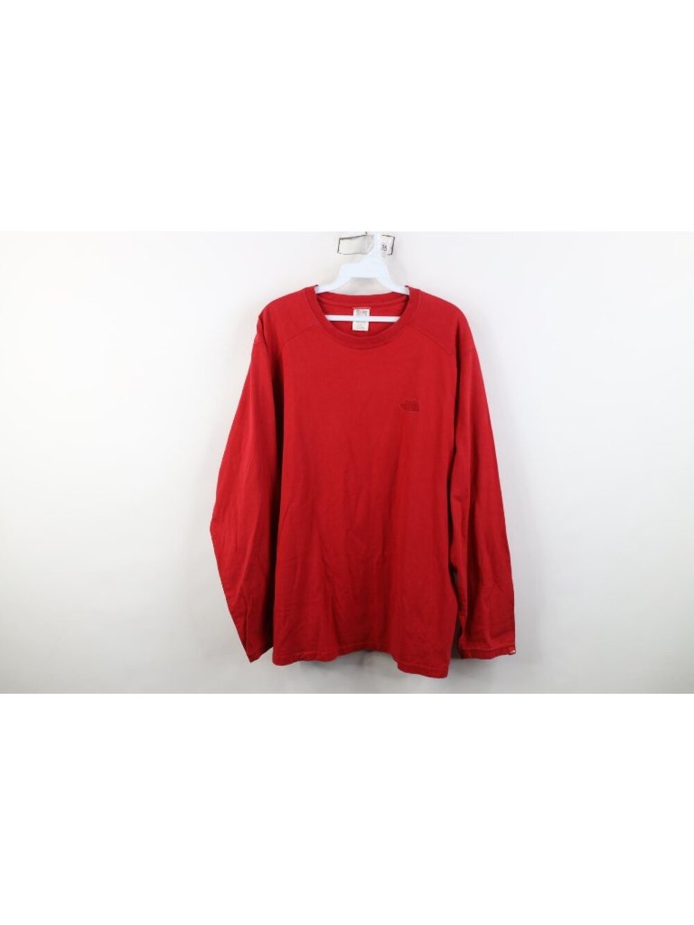 Vtg Y2K 2009 The North Face Mens Large Faded Spell Out Long Sleeve T-Shirt Red